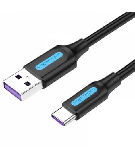 Vention Cable USB 2.0 Macho a USB-C Macho - 5A - 100W - 480Mbps - 0.25m - Color Negro