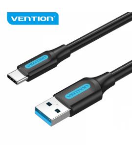 Vention Cable USB-A 3.0 Macho a USB-C Macho - 3A - 60W - 5Gbps - 0.25m - Color Negro