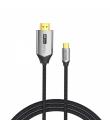 Vention Cable USB-C Macho a HDMI 2.0 Macho 4K - 1.5m - Algodon Trenzado - Aluminio Negro