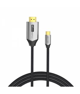 Vention Cable USB-C Macho a HDMI 2.0 Macho 4K - 1.5m - Algodon Trenzado - Aluminio Negro