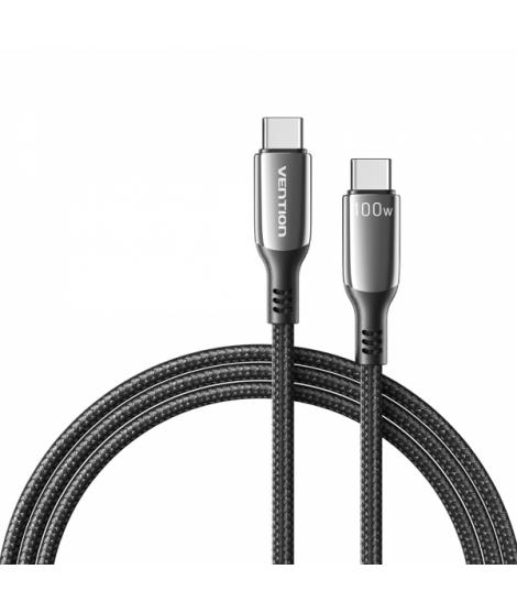 Vention Cable USB-C Macho a USB-C Macho - 1.2m - 5A - PD100W - Color Negro