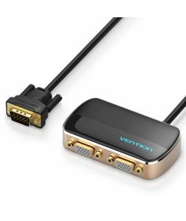 Vention Divisor VGA Macho a 2x VGA Hembra con Alimentacion Externa - Color Negro