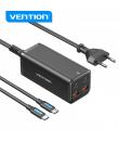 Vention Cargador GaN Portable 4 Puertos Sobremesa PD100W Kit Cable - EU - Color Negro