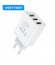 Vention Cargador de Pared USB-Ax3 2.4A 12Wx3 - Carga rapida - Color Blanco