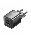 Vention Cargador de Pared GaN 2 Puertos USB (C+A) (30W/30W) - Carga rapida EU - Color Negro