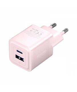 Vention Cargador de Pared GaN 2 Puertos USB (C+A) (30W/30W) - Carga rapida EU - Color Rosa