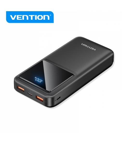 Vention Bateria Powerbank 20000mAh 22.5W USB (C+A+A) con Pantalla LED - Color Negro