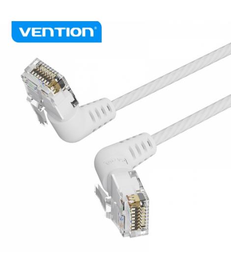 Vention Cable de Red UTP RJ45 Slim Cat.6A Cabeza Rotatoria Angulo 360º Recto - 1.5m - Color Blanco