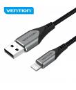 Vention Cable USB-A a Lightning - 0.5m - 2.4A - 15W - 480Mbps - MFI - Color Gris