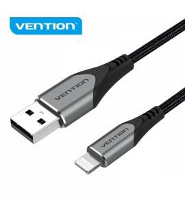 Vention Cable USB-A a Lightning - 0.5m - 2.4A - 15W - 480Mbps - MFI - Color Gris