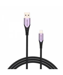 Vention Cable USB-A a Lightning - 2.4A - 15W - 480Mbps - MFI - 1m - Color Morado