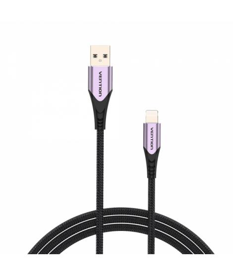 Vention Cable USB-A a Lightning - 2.4A - 15W - 480Mbps - MFI - 1m - Color Morado