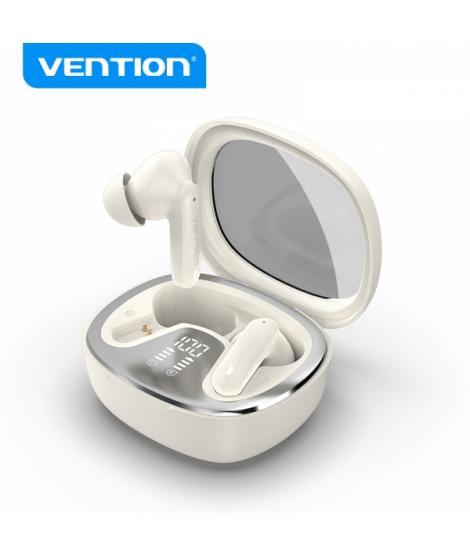 Vention Auriculares Bluetooth 5.3 con Estuche de Carga - 7h Autonomia - LED Display AIR A01 - Color Beige