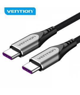 Vention Cable USB-C Macho a USB-C Macho - 1m - 5A 100W 480Mbps - Color Gris