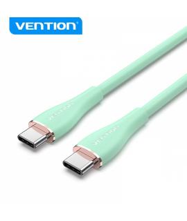 Vention Cable USB-C Macho a USB-C Macho - 1.5m - 5A 100W 480Mbps - Color Verde Silicona