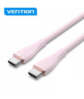 Vention Cable USB-C Macho a USB-C Macho - 1m - 5A 100W 480Mbps - Color Rosa Silicona