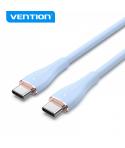 Vention Cable USB-C Macho a USB-C Macho - 1m - 5A 100W 480Mbps - Color Azul Silicona