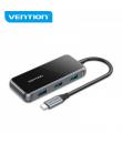 Vention HUB 5 en 1 USB-C a USB3.0*4/PD - 0.15m - Color Gris Piano