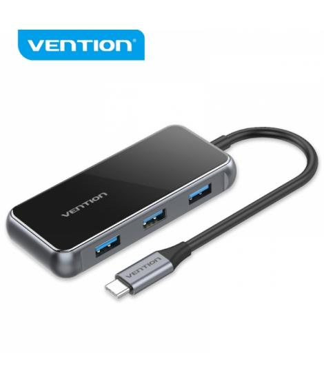 Vention Docking Station 5 en 1 USB-C a HDMI 2.0 4K/USB3.0*3/RJ45/PD - 0.15m - Color Gris Espejo