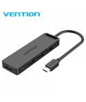 Vention HUB 5 en 1 USB-C a 4xUSB 3.0 con Alimentacion - 1m - Color Negro