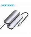 Vention Docking Station 5 en 1 USB-C a HDMI 4K/3xUSB3.0/PD - 0.15m - Color Gris Metalizado