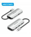 Vention HUB 5 en 1 USB-C a 4xUSB/MicroUSB Powered - 0.15m - Color Gris