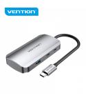 Vention HUB 5 en 1 USB-C a 3xUSB3.0/USB-C Gen1/PD100W - 0.15m - Color Gris