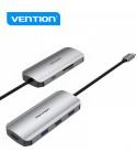 Vention Docking Station 7 en 1 USB-C a HDMI 4K/3xUSB3.0/SD/TF/PD100W - 0.15m - Color Gris