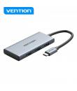 Vention Docking Station 6 en 1 USB-C a HDMI 4K/3xUSB 3.0/Lector SD/MicroSD - 0.15m - Color Gris