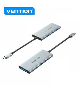 Vention Docking Station 6 en 1 USB-C a HDMI 4K/3xUSB3.0/Lector SD/MicroSD - 0.15m - Color Gris