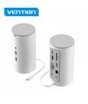 Vention Docking Station 12 en 1 USB-C a HDMI 4K/VGA/3xUSB3.0/USB-C Gen1/RJ45/Lector SD/2XJack Audio/DC 5V/PD100W TPHWC - 0.15m -