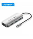 Vention Docking Station 5 en 1 USB-C a HDMI/3xUSB3.0/PD - 0.15m - Aluminio Gris