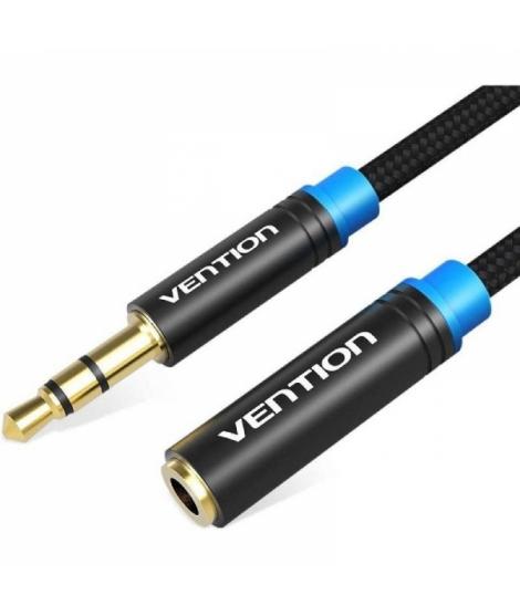 Vention Cable alargador Estereo Jack 3.5 Macho a Jack 3.5 Hembra - 0.50m - Color Negro