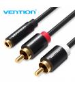 Vention Cable Estereo Jack 3.5 Hembra a 2x RCA Macho - 1m - Color Negro