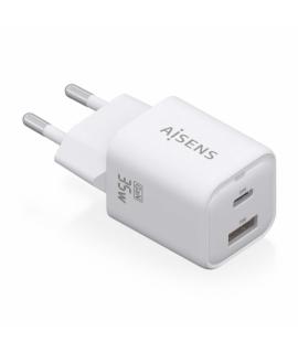 Aisens Cargador Gan USB-C 35W - Alta Eficiencia Energetica - Tecnologia AI para Carga Rapida - Multiples Protecciones - Compatib