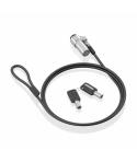 Aisens Cable de Seguridad de Acero con Cerradura de Llave - Compatible con Ranura Nano 2.5x6mm - Revestimiento de Vinilo - Color