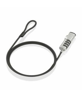 Aisens Cable de Seguridad Nano con Combinacion - Acero Revestido en Vinilo - Compatible con Ranura Nano 2.5x6mm - Cerradura de 4