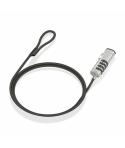 Aisens Cable de Seguridad Nano con Combinacion - Acero Revestido en Vinilo - Compatible con Ranura Nano 2.5x6mm - Cerradura de 4