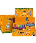 Bic Kids Expositor de 12 Packs de 12 Rotuladores Couleur + 12 Packs de 12 Lapices de Colores Evolution Stripes - Colores Surtido