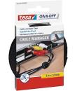 Tesa On & Off Cable Manager Pack de Tira de Velcro 5m x 10mm - Para Organizar Cables - Color Negro