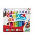 Carioca Joy Pack de 18 Rotuladores - Tinta Superlavable - Punta Fina 2.8mm - Bloqueada - Tapa Ventilada - Color Varios