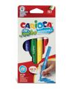 Carioca Pack de 6 Rotuladores Jumbo - Cuerpo Octogonal Maxi - Tinta Superlavable - Punta Maxi 6mm Bloqueada - Tapa Ventilada - C