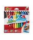 Carioca Jumbo Pack de 24 Rotuladores - Cuerpo Octogonal Maxi - Tinta Superlavable - Punta Maxi 6mm Bloqueada - Tapa Ventilada - 