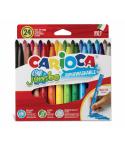 Carioca Jumbo Pack de 24 Rotuladores - Cuerpo Octogonal Maxi - Tinta Superlavable - Punta Maxi 6mm Bloqueada - Tapa Ventilada - 