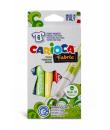 Carioca Fabric Pack de 6 Rotuladores para Tejidos - Punta Maxi Ø 6mm - Tinta Especial para Tejidos - Colores Indelebles Tras Apl