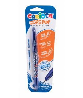 Carioca Oops Pop Boligrafo Borrable - Termo Sensible - Empuñadura Texturizada - Punta de 0.7mm - Doble Goma - Recambios Compatib