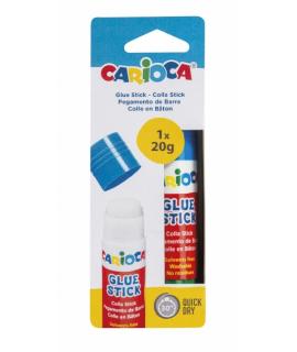 Carioca Pegamento de Barra 20gr - Ideal para Casa, Colegio y Oficina - Pega Papel, Fotos, Tejidos y mas - sin Disolventes - Colo