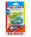 Pack Carioca Corrector de Cinta 2+1 - Cubriente - Se Puede Volver a Escribir Enseguida - Ideal para Cualquier Tipo de Papel - Co