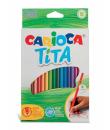 Carioca Tita Pack de 18 Lapices de Resina - Cuerpo Hexagonal - Colores Brillantes y Lavables - Escritura Blanda - Mina Segura y 