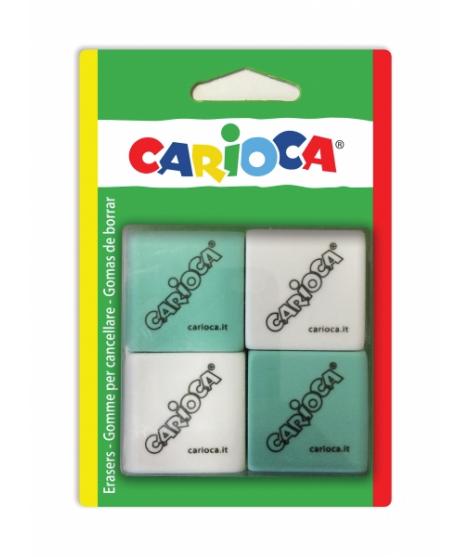 Carioca Pack de 4 Gomas Cuadradas - Color Varios